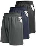LalaHooK 3 Pack Athletic Gym Mens Shorts - Casual Black Quick Dry Basketball Shorts with Pockets for Workout Running