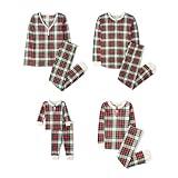 The Children's Place Baby Kids 2 Piece Family Matching, Thermal Pajamas Sets, Red Tartan Plaid