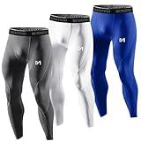 MEETYOO mens for Men, Cool Dry Sports Workout Running Tights Leggings Compression Pants, 3pcs-d, Medium