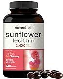 NatureBell Sunflower Lecithin 2,400mg, 240 Softgels | Infused with Non-GMO Sunflower Seed Oil – Rich in Phosphatidyl Choline – No Soy, No Gluten
