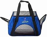 Airline Approved Soft Sided Pet Carrier by Zampa, Low Profile Travel Tote, Removable pad, Premium Zippers & Under Seat Compatibility, for Cats and Small Dogs (Medium) (Blue)