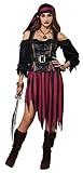 California Costumes Queen of The High Seas Costume Medium-Black,Scarlet