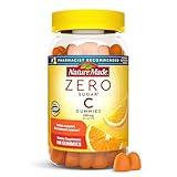 Nature Made Zero Sugar Vitamin C Gummies 250 mg per Serving, Immune & Antioxidant Support, Aspartame Free, 100 Sugar Free Gummies, 50 Day Supply