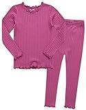 VAENAIT BABY Infant Toddler Kids Long Sleeve Modal Sleepwear Pajamas 2pcs Set Shirring Purplepink L