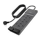 Belkin 12-Outlet Surge Protector Power Strip w/ 12 AC Outlets & 8ft Flat Plug, UL-listed Heavy-Duty Extension Cord for Home, Office, Travel, Computer, Laptop, Charger - 3,940 Joules of Protection