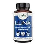 Nested Naturals Luna Sleep Supplement, Melatonin Free, Non-Habit Forming Herbal Sleep Supplement, Adult Bedtime Support, Help Sleeping w/Chamomile, Valerian, L-Theanine, 60 Vegan Capsules