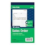 Adams Sales Order Book, 2-Part, Carbonless, White/Canary, 4-3/16 x 7-3/16 Inches, 50 Sets per Book (DC4705)