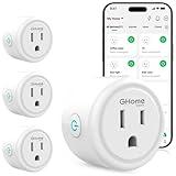 Smart Plug, GHome Smart WiFi Plugs Work with Alexa and Google Home, Smart WiFi Outlet with Remote Control and Timer Function, 2.4GHz Wi-Fi Only, No Hub Required, ETL FCC Listed, White (4 Pack)