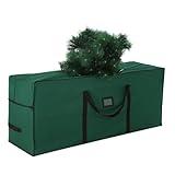 combocube Large Christmas Tree Storage Bag 7.5 ft, 600D Oxford Fabric Heavy Duty Christmas Tree Container, Waterproof Xmas Artificial Tree Storage Box with Reinforced Handles and Dual Zippers, Green