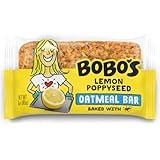 Bobo's Oatmeal Bars, Lemon Poppyseed, Gluten Free Vegan Whole Grain Oat Bars, Pack of 12