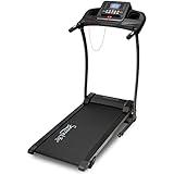 SereneLife Folding Upgraded Treadmill - Foldable Home Fitness with LCD for Walking & Running, 6 MPH Speed,1.5HP Motor, Cardio Machine, 4 Manual Incline Levels, 12 Programs, Bluetooth, 265lbs Capacity