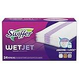 Swiffer WetJet Hardwood Floor Cleaner Spray Mop Pad Refill, Bathroom Cleaning Supplies, Hardwood Floor Cleaner, Multi Surface, 24 Count