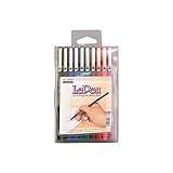 Uchida LePen Porous Point Pen, 10 Count (Pack of 1), Black, Blue, Red, Green, Pink, Lavender, Burgundy