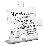 Thank you Appreciation gifts for Mentor Teacher Nurse, Going Away Gift Retirement Gift for Coworker Boss, Never forget you are the Piece that Made the Difference, Funny Office Desk Decor