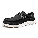 Bruno Marc Men's Arch Support Casual Slip-on Shoes Loafers for Men Non Slip Comfortable Shoes,Size 10,Black/White,SBLS2302M