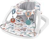 Fisher-Price Portable Baby Chair Sit-Me-Up Floor Seat with Developmental Toys & Machine Washable Seat Pad, Rainbow Showers