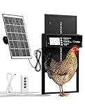 Automatic Chicken Coop Door Solar Powered, 393 ft Remote Control Aluminum Chicken Door Anti-Pinch with Timer & Light Sensor, 3500mAh Battery