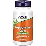 NOW Foods Supplements, Peppermint Gels with Ginger & Fennel Oils, Enteric Coated, Digestive Support*, 90 Softgels