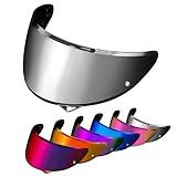 PSLER HJ-34P Visor - HJ-34P Visor Tinted C10 Helmet Visor Pinlock-Ready Face Shield for HJ-34P C10,Deep Silver-Mirrored