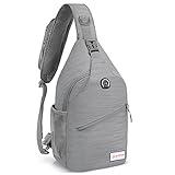 ZOMAKE Sling Bag for Women Men:Small Crossbody Sling Backpack - Mini Water Resistant Shoulder Bag Anti Thief Chest Bag Daypack for Travel Hiking Sports,Grey(stripe)