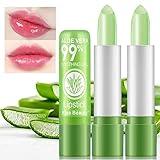 firstfly 2 Pack Aloe Vera Lipstick, Long Lasting Nutritious Lip Balm Lips Moisturizer Magic Temperature Color Change Lip Gloss