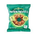 Crisp Power High Protein Pretzel Crisps - 6 Pack x 1.75 oz Crunchy & Flavorful Plant-Based Snack. No Sugar, 28g Protein Per Pack in 3 Savory Flavors, Vegan, Keto Friendly, Non-GMO, Kosher Non-Dairy (1.75 Ounce (Pack of 24), Everything)