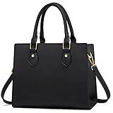 CHICAROUSAL Crossbody Purses and Handbags for Women PU Leather Tote Top Handle Satchel Shoulder Bags (1 LiZ Black)