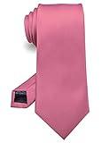 RBOCOTT Silk Rose Pink Tie Business Wedding Formal Necktie for Men (Pink)