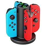 HONCAM Joycon Charging Dock for Switch Controller, Switch Accessories Compatible Switch Joycon,4 in 1 Charger with a USB Type-C Cord, Black