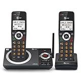 AT&T CL82219 DECT 6.0 2-Handset Cordless Phone for Home with Answering Machine, Call Blocking, Caller ID Announcer, Intercom and Long Range, Black