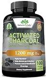 Activated Charcoal Capsules - 1,200 mg Highly Absorbent Helps Alleviate Gas & Bloating Promotes Natural detoxification Derived from Coconut Shells - per Serving - 100 Vegan Capsules