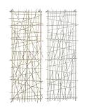 CosmoLiving by Cosmopolitan Metal Geometric Home Wall Decor Metallic Overlapping Linear Wall Sculpture, set of 2 Wall Art 13" x 2" x 36", Multi Colored