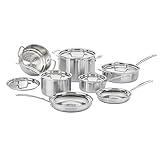 Cuisinart 12 Piece Cookware Set, MultiClad Pro Triple Ply, Silver, MCP-12N