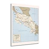 HISTORIX Vintage 1987 Costa Rica Map Poster - 18x24 Inch Vintage Wall Map of Costa Rica Wall Art - Old Map of San Jose Costa Rica Central America - Restored Costa Rica History Map Print