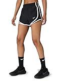 Nike Women's Tempo Dri-Fit Mid-Rise Brief-Lined Running Shorts, Black/Black/White/Reflective Silver, Large