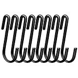 ESFUN 30 Pack Heavy Duty S Hooks Black S Shaped Hooks Hanging Hangers Pan Pot Holder Rack Hooks for Kitchenware Spoons Pans Pots Utensils Clothes Bags Towels Plants