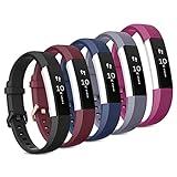 [5 Pack] Sport Bands Compatible with Fitbit Alta HR Bands and Fitbit Alta Bands Women Men, Classic Soft Silicone Replacement Wristbands Straps for Fitbit Alta HR/Fitbit Alta (5 Pack E, Small)