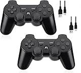 Lyyes Wireless Controller 2 Pack for PS-3,Double Shock,Rechargeable Analog Joystick,Remote for PS-3