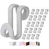 Frezon Clothes Hanger Connector Hooks, Outfit Hangers, Hanger Extender Clips, Hangers Accessory, Not Suitable for Wooden Hangers, Heavy Duty Space Saving for Closet 60 Pcs (Grey)