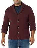 Amazon Essentials Men's Long-Sleeve Soft Touch Shawl Collar Cardigan, Burgundy, Medium