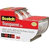 Scotch Transparent Tape, 3/4 in x 250 in, 2 Rolls