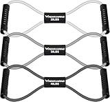 Figure 8 Fitness Resistance Bands with Handles - Exercise Tube Band Set of 3 for Arm and Shoulder Stretch, Rope 8 Word Elastic for Women and Men