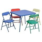 Flash Furniture Mindy Kids 5-Piece set Folding Square Table and Chairs Set for Daycare and Classrooms, Children's Activity Table and Chairs Set, Multicolor