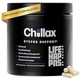 Life Happns Chillax, Calm Support Supplement, L Theanine, Magnesium, GABA and Saffron Supplements for Relaxation, Natural Mood Health Support for Adults, Calming and Relaxing, 60 Capsules