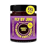 FLYBYJING XL Sweet + Spicy Sichuan Chili Sauce: Perfect for Noodles, Proteins, Veggies, Fish, Dumplings and Everything Else - Hot Sauce, Marinade and Glaze made w/Premium Chilis - Vegan, 16oz Jar