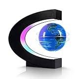 Flagest Magnetic Levitation Floating Globe, Levitating C Shape Globe with LED Lights for Education Home Office Desk Bookshelf Decor, Holiday Anniversary Creative Item(3.3 Inches Globe)