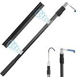 LOVEETA® 6.3 Ft Magnetically Mounted Cargo Grabber Reach Retriever Tool - 3.0 New Upgraded Extendable Pickup Truck Bed Accessories, Multi-Use Truck Bed Reach Tool (Jet Black) - 2 Hooks 1 Mounted Plate