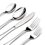 Silverware Set for 8, 40 Piece Heavy Duty Stainless Steel Flatware Utensils Cutlery Set Including Steak Knife Fork and Spoon, Dishwasher Safe, Gift Package for Wedding Housewarming