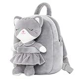 Lazada Kids Backpack Toddler Backpacks Stuffed Animal Cat Toys Small Backpack Gray 9.5"