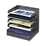 Safco Products 3127BL Steel Desk Organizer Tray Sorter with 5 Shelves, Black